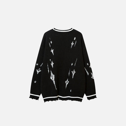 Loose Knitted Star Oversized Sweater