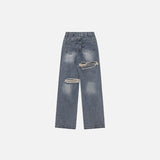 Food Court Embroidery Denim Pants