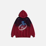 Retro Rose Graphic Letter Print Hoodie