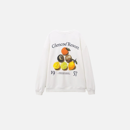 Cozy Oversize Autumn Print Sweatshirt