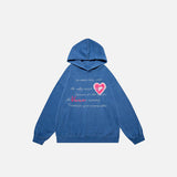 Heart Poetry Graphic Print Hoodie