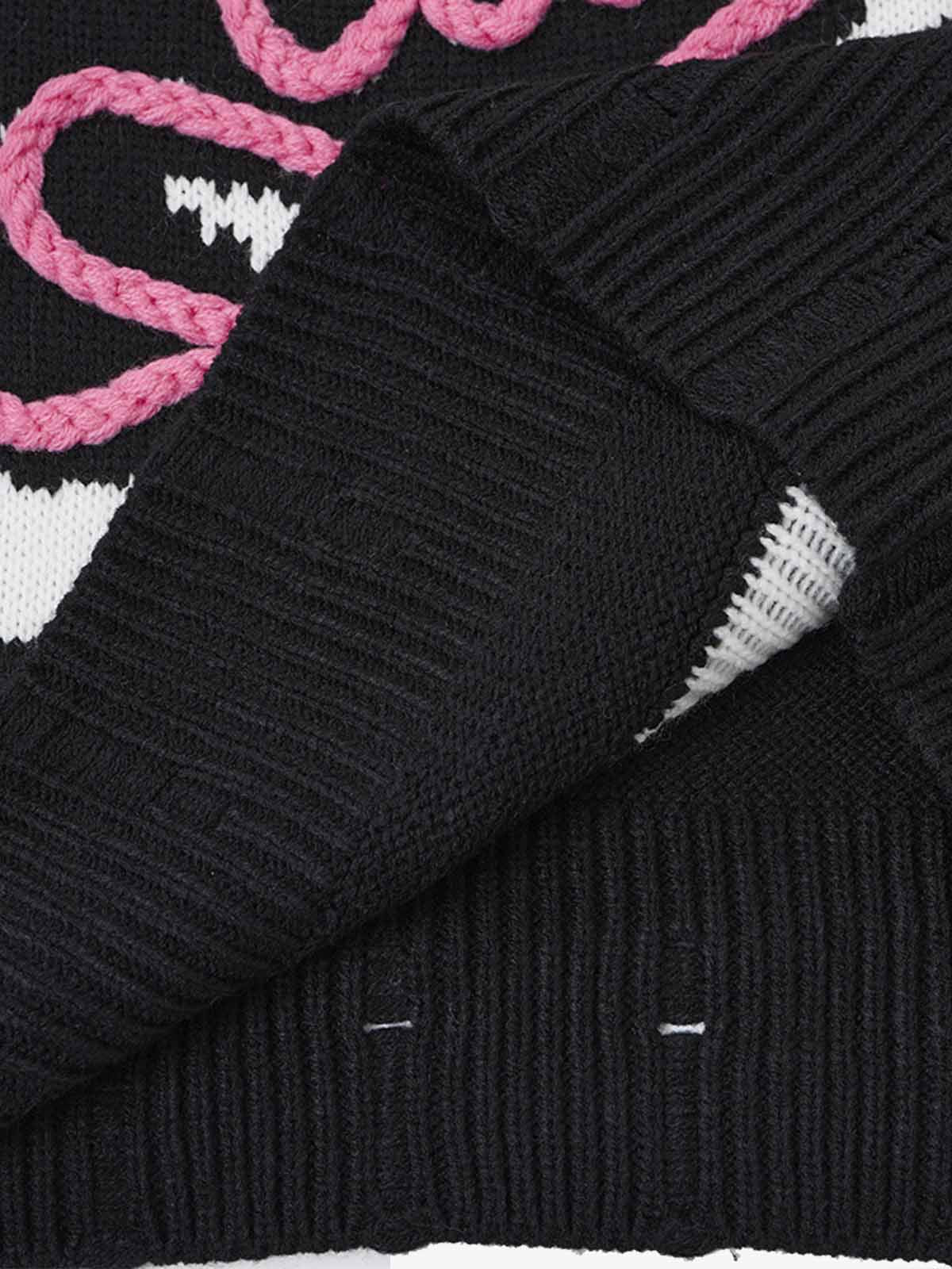 Skull Skeleton Graphic Knit Sweater; Black / S, Black / M, Black / L, Black / XL