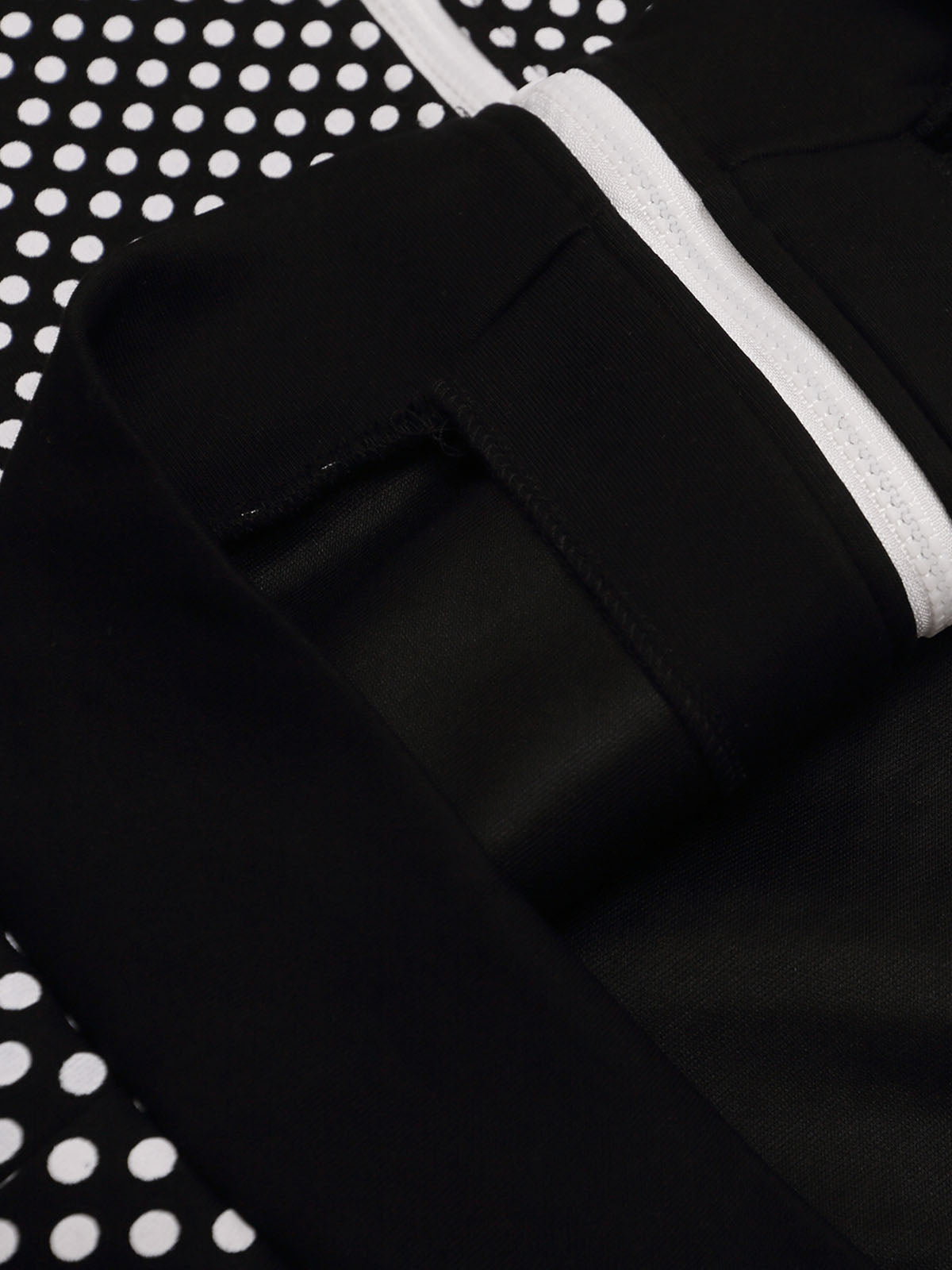 Polka-Dot Script Graphic Jacket; Black / M, Black / L, Black / XL