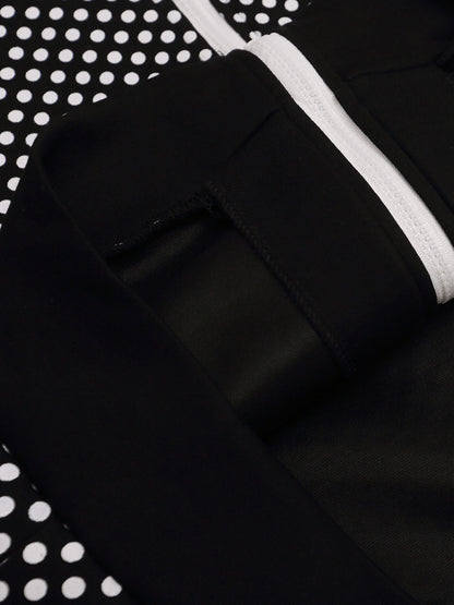 Polka-Dot Script Graphic Jacket; Black / M, Black / L, Black / XL