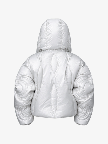 Sculpted Quilted Oversized-Hood Padded Coat