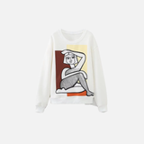 Winter Versatile Embroidered Round Neck Sweatshirt