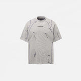 Front view of the white Vintage Grunge Patch T-Shirt in a gray background