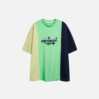 "Answer Me" Color Block T-shirt