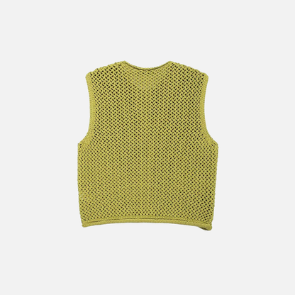 Fashionable American V-Neck Sleeveless Knit Cardigan