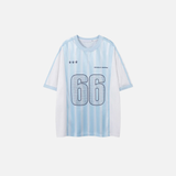 Rhinestone Flexible Mesh Jersey Sport T-Shirt