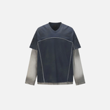Grunge Two Layered Long Sleeve Sports T-Shirt