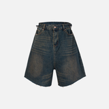 Retro Casual Loose Versatile Wide Denim Short