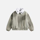 Travel-Essential Oversized Fur Stand Collar Parka Jacket