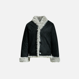 Breathable Single Breasted Faux Fur Jacket