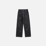 Cross Patch Denim Pants