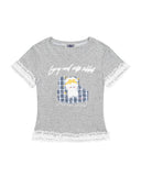 Lace Trim Graphic Baby Tee