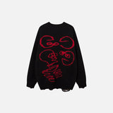 Knitted Skull Holes Jumper Sweater