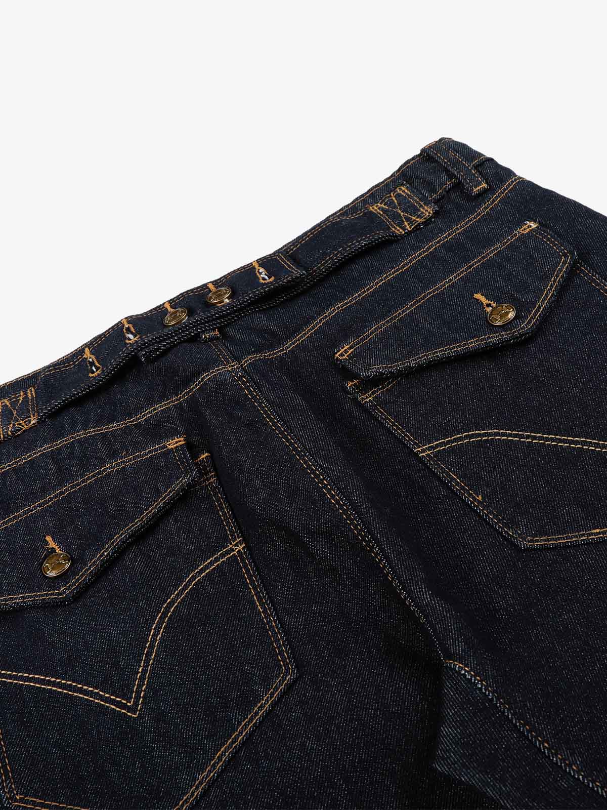 Raw Denim Straight-Leg Jeans; Blue / S, Blue / M, Blue / L, Blue / XL, Blue / 2XL