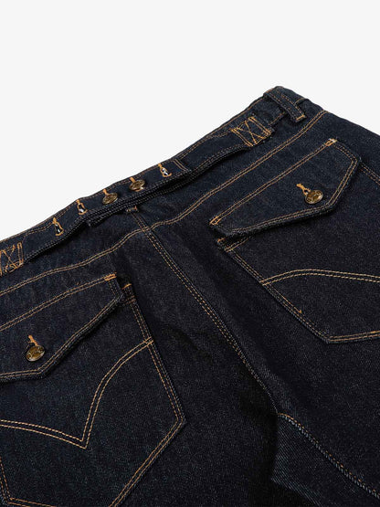 Raw Denim Straight-Leg Jeans; Blue / S, Blue / M, Blue / L, Blue / XL, Blue / 2XL