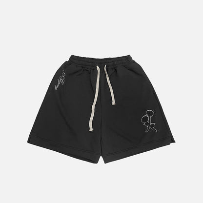 Rose Embroidery Shorts