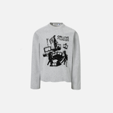 Dark Edgy Vintage Character Print Long-Sleeve T-Shirt