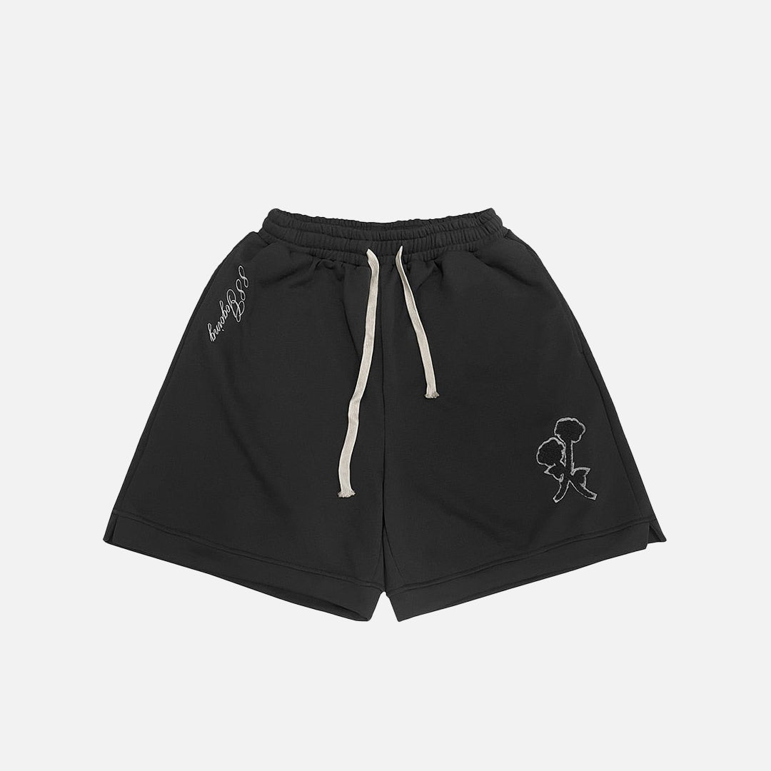 Rose Embroidery Shorts