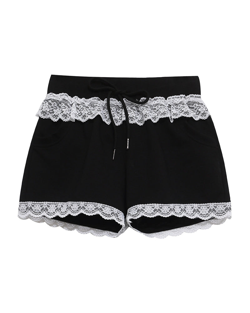 Lace Trim Lounge Shorts