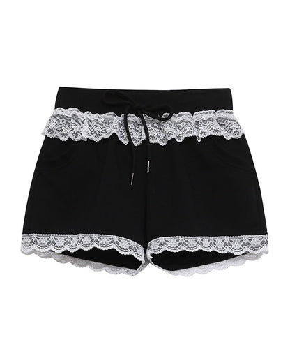 Lace Trim Lounge Shorts