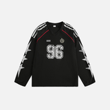 American Style Sport V-Neck Long Sleeve T-Shirt