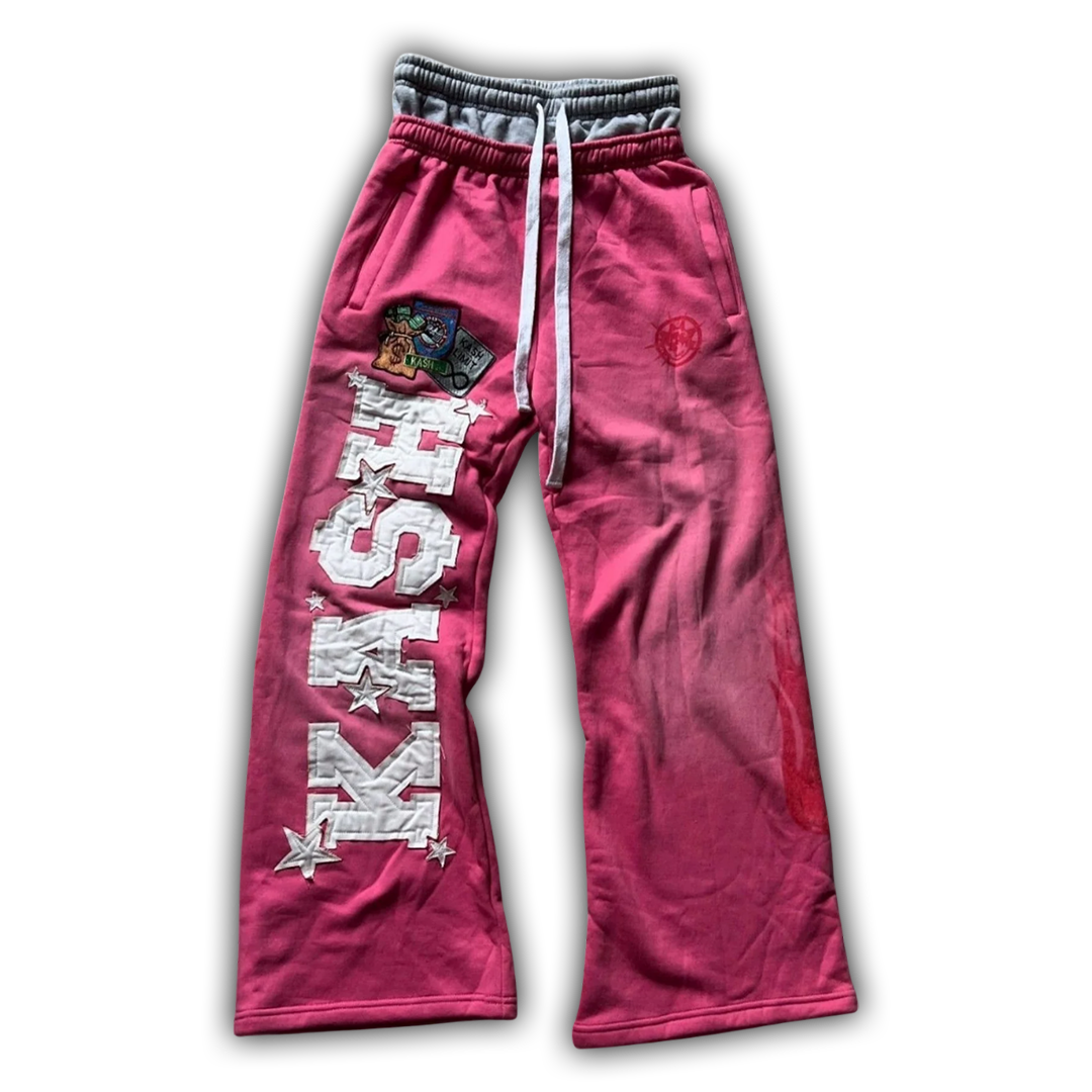 KASH Patch Sweatpants Pink