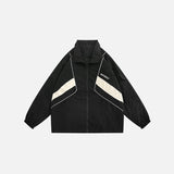 Zip-Up Turn Down Collar Jacket