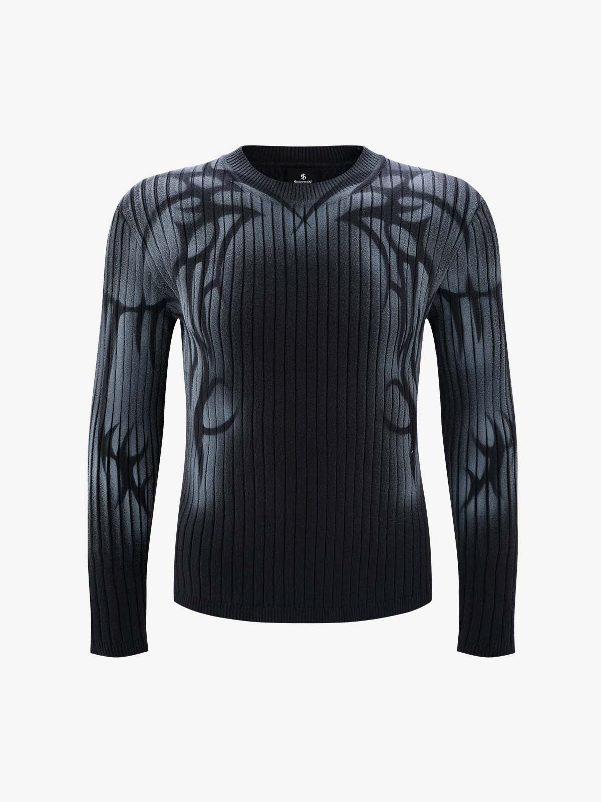 Thorn Graphic Dark Knit Top; Black / M, Black / L, Black / XL