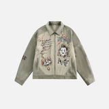 Breathable Chines Style Oversized Patchwork Denim Jacket