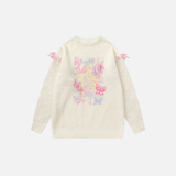 Y2K Pastel Chic Butterfly Knit Sweater
