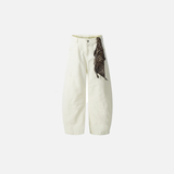 Leopard Splicing Wide Leg Jeans