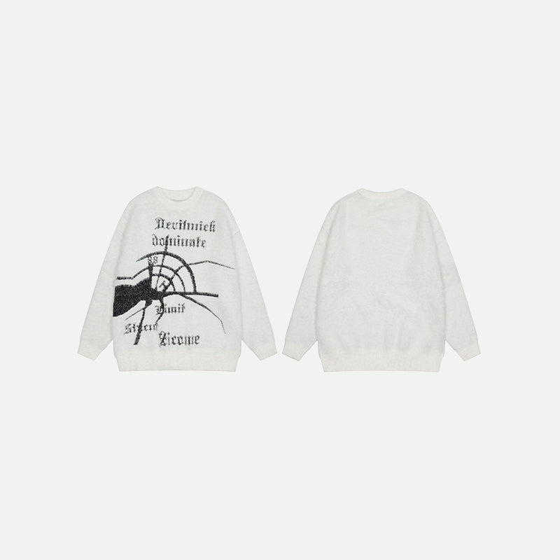 Spider Graphic Knitted Sweater