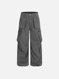 Durable Streetwear Loose Fit Pleated Cargo Pants
