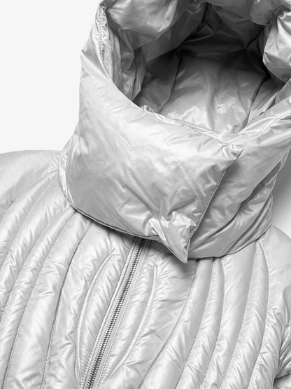 Sculpted Quilted Oversized-Hood Padded Coat