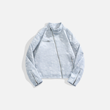 Chic Tie Dye Stand Collar Motorcycle Zipper Jacket