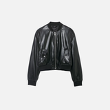 Signature Stylish Black PU Leather Zipper Jacket