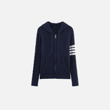 Effortless Slim Fit Zipper Hooded Cardigan