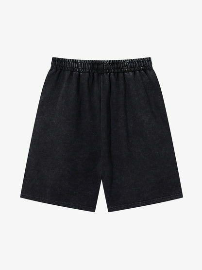 Distressed Thorn Rhinestone Shorts; Black / S, Black / M, Black / L, Black / XL, Black / 2XL