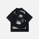 Finger Print Graphic Oversized T-shirt