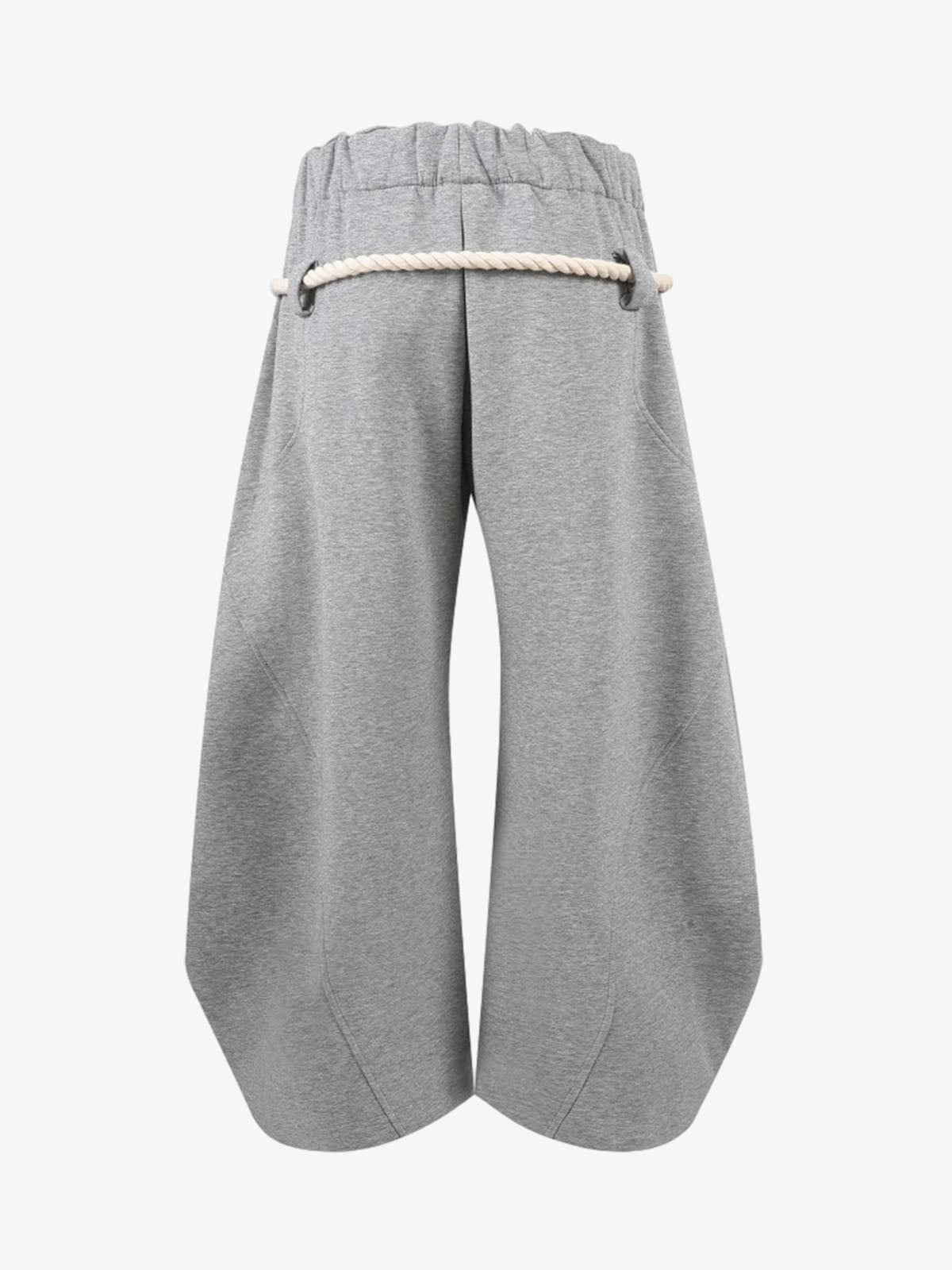 Decorative Rope Detail Wide Leg Sweatpants; Gray / S, Gray / M, Gray / L, Gray / XL