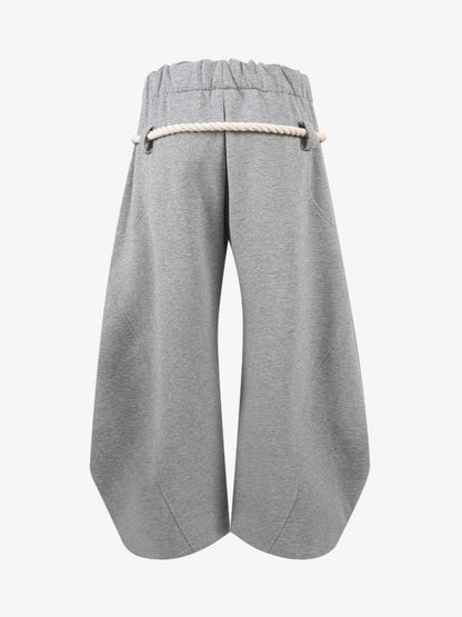 Decorative Rope Detail Wide Leg Sweatpants; Gray / S, Gray / M, Gray / L, Gray / XL