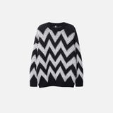 Streetwear Diamond Argyle Striped Knitted Sweater
