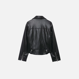 Premium Black PU Leather Motorcycle Jacket