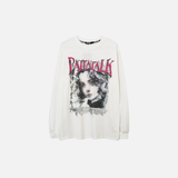 Gothic Dark Style Portrait Graphic Long-Sleeve T-Shirt
