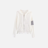 Effortless Slim Fit Zipper Hooded Cardigan