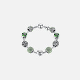 Love and Flower Silver Plated Charm Bracelet